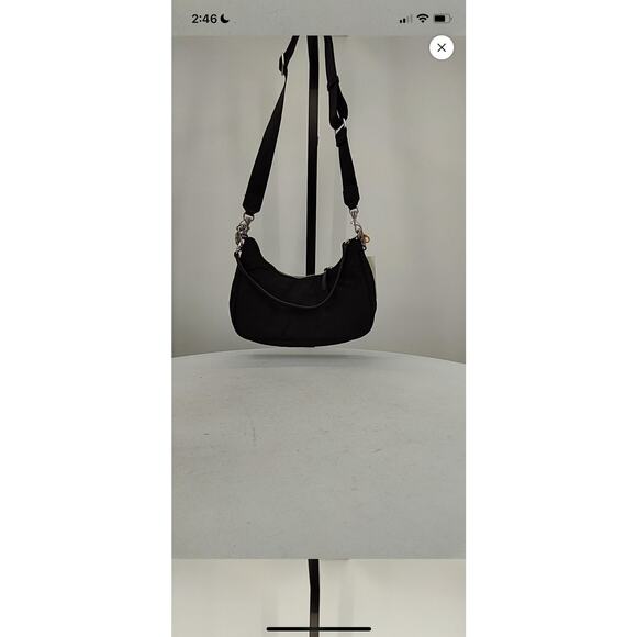 New! Quince Women's Crescent Nylon Shouldr Bag with Optional Straps Black - Picture 7 of 8